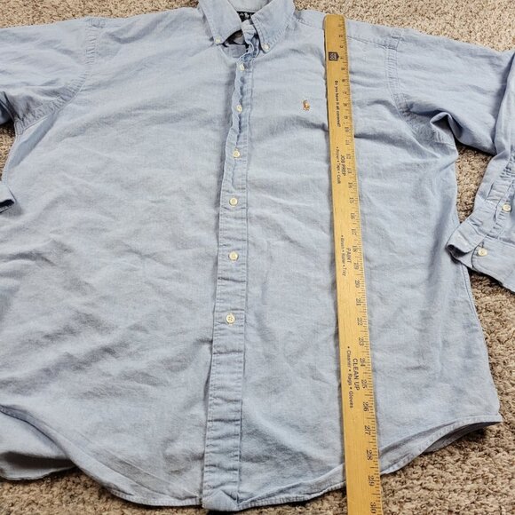 Polo Ralph Lauren Denim Shirt Mens Large Button Down Blaire Long Sleeve Stains* - Picture 7 of 10